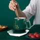Чашка керамическая Lucky на платформе с подогревом с крышкой и ложкой 380ml Green (3_05627) - изображение 4