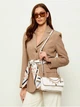 Сумка кросс-боди через плечо женская из искусственной кожи маленькая Guess Libby 2 Comp Satchel HWGG99-12200-OFF Off White (198659053505) - изображение 2