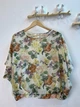 Топ шифон серый в цветы KAPTSOVA MKKS098-2 - Oversize 42/52, Помаранчевий - изображение 1