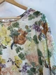 Топ шифон серый в цветы KAPTSOVA MKKS098-2 - Oversize 42/52, Помаранчевий - изображение 4