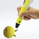 3D-ручки набор для детей начинающих с LCD-дисплеем 3D Pen 2 голубая 3 метров разноцветного пластика + 10 шт Жовтий - изображение 2