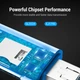 Картридер Vention CCHH0 USB 3.0 Type-A/Type-C/Micro USB для карт SD/microSD, металевий корпус, сірий - зображення 5