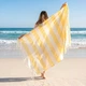 Пляжное полотенце большое для пляжа Riviera Lemon 100х180 см пляжная подстилка на море в басейн желтая - изображение 1