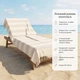 Пляжное полотенце на пляж в полоску Riviera Sand 100х180 см пештемаль для пляжа басейна хамама бежевая - изображение 2