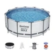 Каркасный бассейн Bestway 56420 (366 х 122 см) фильтр насос + лестница + тент - изображение 1