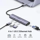 USB-концентратор UGREEN USB C Hub Ethernet гигабитный сетевой адаптер USB C с портом RJ45 LAN Grey (CM475) - изображение 2