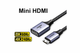 Кабель переходник UGREEN Mini HDMI to HDMI 2.1 8k 60hz 4k 240hz 165hz 144hz 120hz двунаправленный 0.2 м Black/Gray (HD181) - изображение 1