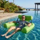 Водный надувной шезлонг из нейлона и ПВХ кресло для отдыха на воде матрас до 150 кг Зеленый (LC0019) - изображение 1