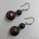 Сережки из натурального камня Моховый Агат с огранкой цвет зеленый с бордовым (05031057) - изображение 2