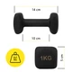 Гантели виниловые Cornix Square 2 x 1 кг XR-0406 Black - изображение 7