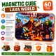 Детский магнитный конструктор в стиле Magnetic Cube Lava World 60 деталей с фигурками и коробкой - изображение 6