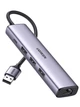 USB-хаб UGREEN CM475 USB 3.0 to Gigabit + 3xUSB 3.0 Converter with USB-C Power Port Grey (60554) - изображение 2