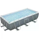 Каркасный бассейн Bestway 56721-4в1 серый прямоугольный из ПВХ и стали 404 х 201 х 100 см на 6478 л с лестницей подстилкой и тентом (9-163-56721-4 BW) - изображение 3