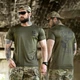Потоотводная футболка Born of War с принтом Defense олива размер L - изображение 1