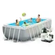 Каркасный бассейн Intex 26788-5 серый 400 х 200 х 100 см из ПВХ и стали на 6836 л с подстилкой лестницей песочным фильтр-насосом 7900 л/ч и тентом (9-163-26788-5) - изображение 1
