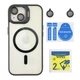 Чохол Premium TPU+PC+Metal Stand Case with MagSafe and Camera Lenses для iPhone 15 Black - изображение 2