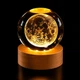 Декоративна лампа 3D-нічник Crystal Ball з дерев`яною підставкою, Місяць - зображення 1