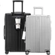 Huahuagongzi Luggage, Ручна валіза для жінок та чоловіків, Дорожня валіза на візку, Шкіряна валіза великої місткості для студентів з паролем, 29 дюймів, Срібний колір - зображення 3
