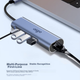 Адаптер Ethernet Aigo Type-C на RJ45, дротова мережева карта 100 Мбіт/с, конвертер мережевого кабелю, док-станція для ноутбука, концентратор USB-C, розширювальна док-станція R03C (металева) - изображение 4