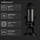 Конденсаторный USB-микрофон Logitech Yeti профессионального класса для караоке, записи, работы на компьютере, игр, прямых трансляций. - изображение 6