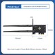 Бездротова мережева карта EB-LINK Intel AX210 PCI-E, Bluetooth 5.3, вбудований тридіапазонний WiFi 6 для настільного комп'ютера, гігабітна мережева карта 5374 Мбіт/с, ігрова мережева карта PCIE для настільних комп'ютерів - зображення 5