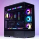 Игровой корпус для настольного компьютера Aigo Starry Sky Tower Black, поддержка двух 360-мм систем водяного охлаждения, материнская плата ATX, быстросъемное крепление с четырех сторон, панорамный обзор 270°, поддержка видеокарты 5090. - изображение 4