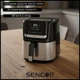 Аерогриль Air Fryer Sencor SFR6600SS 6.5 л великий кошик антипригарне покриття Сріблястий - зображення 1