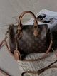 Жіноча сумка Speedy 25 боченя коричневий + карамель через плече - зображення 4