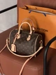 Женская сумка Louis Vuitton Speedy 25 бочонок коричневый + светлый беж через плечо - изображение 1
