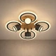 Люстра потолочная светодиодная Light House SRS-20611/4+4A BK+WOOD черная + дерево - изображение 1