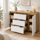 Комод Mondo 1200x410x750 з шухлядами та дверцятами для спальні, вітальні та передпокою, Білий/Дуб Артізан - зображення 6