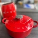 Каструля чавунна Smeg 24 см 4.2 л червона - зображення 1