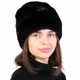 Шапка женская норковая Меховой Стиль Рукавичка 54-60 Черный (074) - изображение 1