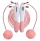 Скакалка скоростная для похудения (беспроводная) EasyFit TwinRope EF-1909-WP (с счетчиком) 2,8 м Белый-розовый - изображение 1