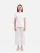 Пижама (футболка + штаны) женская хлопковая Trendyol THMSS25PT00212 M White/Blue (8684737044654) - изображение 1