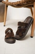 Женские замшевые шлёпки PARADIZE SHOES коричневого цвета в минималистичном стиле на средней подошве 38 размер (стелька 25,2 см) - изображение 1