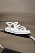 Женские минималистичные босоножки PARADIZE SHOES белого цвета с тонкими ремешками и застежкой пряжкой на низкой подошве 41 размер (стелька 26 см) - изображение 4