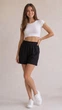 Женские шорты Esmara р. 40 (XS/34 EU) лен/хлопок – черные льняные шорты с карманами - изображение 2