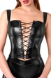 Виниловый топ-корсет со шнуровкой Noir Handmade F365 Vixen Lace-Up Черный S - изображение 4