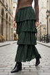 Спідниця міді з воланами Zara 8699/209 M Зелена (08699209529М) - изображение 1