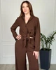 Жіночий костюм з креп жатки сорочка та штани Шоколад Maybel 3XL 412 (4189_7) - зображення 5