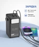 Повербанк 100000 mAh 22.5W швидка зарядка для телефона 6 USB 2 Type-C з ліхтариком Hoco Чорний - зображення 2