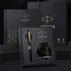 Ручка Parker Weiya XL Classic перьевая с черно-золотым зажимом, подарочная, с чернилами - изображение 4