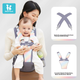 Подставка для ног Baby Friend, детское автокресло, переноска для младенцев для использования спереди и сзади, многофункциональное приспособление для переноски ребенка на прогулках, радужно-серый цвет. - изображение 10