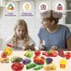Набір посуду продуктами овоши фрукти пиця 80 шт. із сумкою дитячий ігровий Різнобарвний (28739) - зображення 4