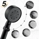 Насадка для душа Shower set S285 черная с 5 режимами подачи воды эффектом тропического душа и шлангом 1,5м - изображение 2