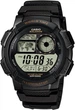 Спортивные мужские часы Casio электронные с ремешком из полимера кварцевые Черные (33-102-Ae-1000W-1Avef) - изображение 1