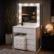 Гримерный стол с зеркалом и подсветкой PREMIUM Mirror-rika 160×80×40 см,белый, 5 ящиков, розетка - изображение 6
