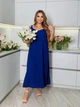 Сарафан женский из крепа жатки на бретельках свободного кроя макси летний G&M k-130439 58-60 Размер цвет электрик - изображение 4