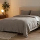 Двухспальный комплект постельного белья 180×220 двуспальное постельное белье сатин Светло-серый - изображение 3